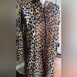 Leopard Print Zip-Up Dress